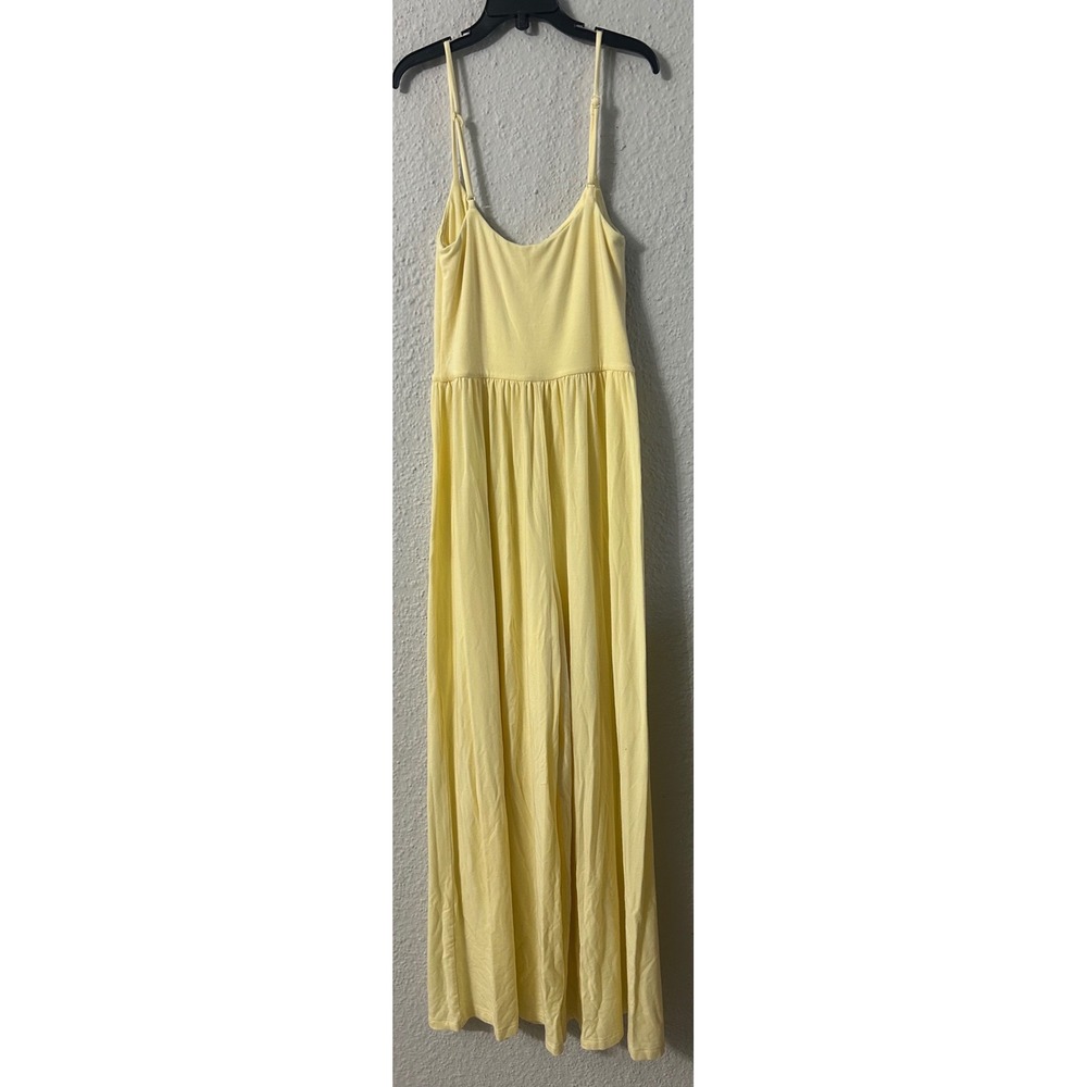 Wilfred Aritzia Yellow Wide Leg Jumpsuit Spaghetti Strap Scoop Neck 2XS